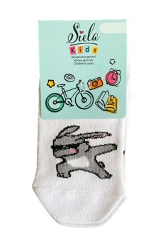 Детские носки Siela RT1313-112 Dab Зайчик, короткие, белые, размер 31-34