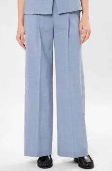 Женские голубые шерстяные брюки Голубой 38 BOSS 50554965;462