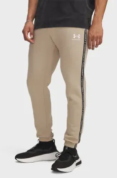 Мужские бежевые спортивные брюки UA Icon Fleece Jgr Taping Бежевый S Under Armour 1389358-299