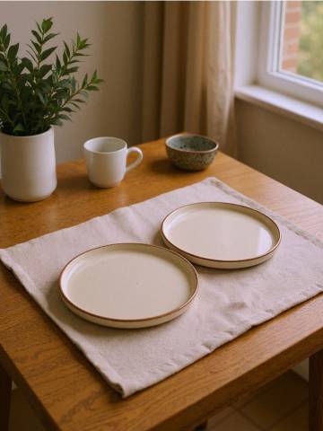 Тарілки, 2 шт. - кремовий