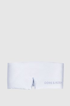 Голубая маска для сна из шелка в полоску