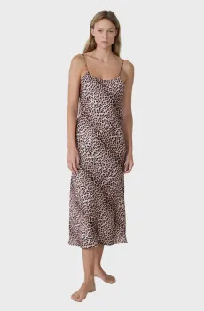 Женская бежевая ночная рубашка с узором REID Бежевый S Etam 6553464