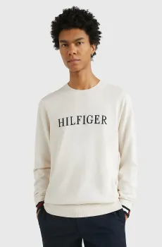 Мужской белый джемпер HILFIGER FLAG CUFF Белый XXL Tommy Hilfiger MW0MW29045