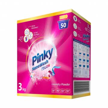 Стиральный порошок Pinky NanoWash Color для цветных тканей, 50 стирок, 3 кг Стиральный порошок Pinky NanoWash Color для цветных тканей, 50 стирок, 3 кг