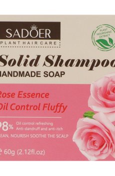 Твердый шампунь для волос Sadoer Rose Essence Oil Control Fluffy Solid Shampoo, 60 г