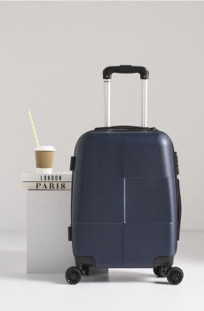 Жорстка дорожня валіза на колесах - темно-синій