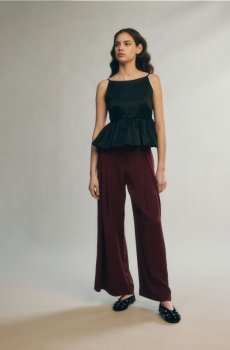 Reserved - Штани зі складками - бордовий - 8408B-53X