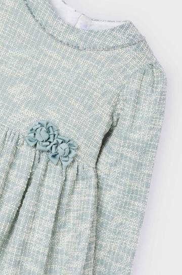 Детское платье Mayoral цвет бирюзовый mini расклешённое 4916 Детское платье Mayoral цвет бирюзовый mini расклешённое 4916