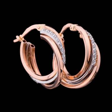 Золотые серьги с фианитами с02429 Золотые серьги с фианитами с02429