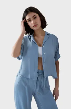 Женская голубая рубашка JOY Голубой M Etam 6551310