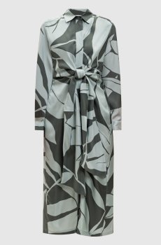 Зеленое платье ROBINIA из шелка в принт