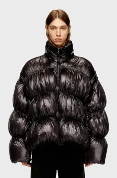 Мужской черный пуховик W-CHOCO Черный 50 Diesel A18491 0DEBT