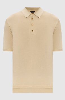 Желтое поло из шелка с монограммой логотипа