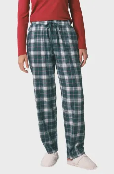 Женские зеленые брюки в клетку Зеленый L womensecret 3702291