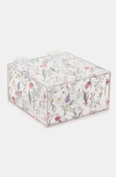 Прозора декоративна коробка з квітковим мотивом - різнобарвний