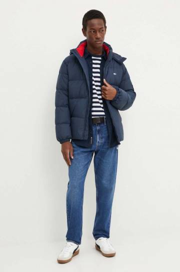 Рубашка Tommy Jeans мужская цвет синий slim классический воротник DM0DM19519 Рубашка Tommy Jeans мужская цвет синий slim классический воротник DM0DM19519