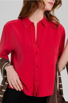Сорочка з коротким рукавом з лиоцелу - червоний