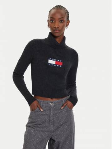 Tommy Jeans Гольф Flag DW0DW18678 Чорний Regular Fit Tommy Jeans Гольф Flag DW0DW18678 Чорний Regular Fit