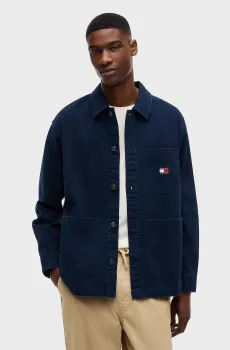 Мужская темно-синяя рубашка ESSENTIAL OVERSHIRT EXT Синий S Tommy Jeans DM0DM20236