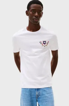 Мужская белая футболка HILFIGER COLOUR CREST Белый L Tommy Hilfiger MW0MW38612