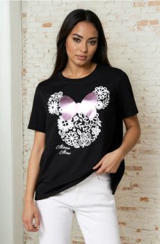 Бавовняна футболка з принтом Minnie Mouse - чорний