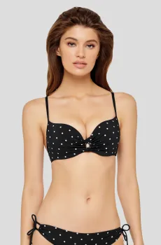Женский черный лиф от купальника в горошек Черный 36D MARC&ANDRE L2026-Y-672