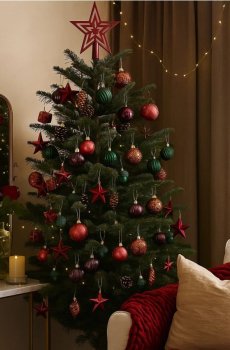 Набір ялинкових кульок 48 штук - різнобарвний