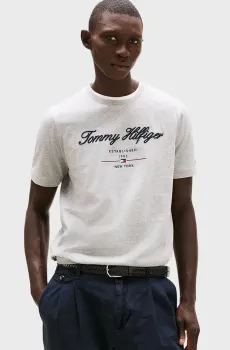 Мужская серая футболка SCRIPT LOGO Серый XL Tommy Hilfiger MW0MW33691