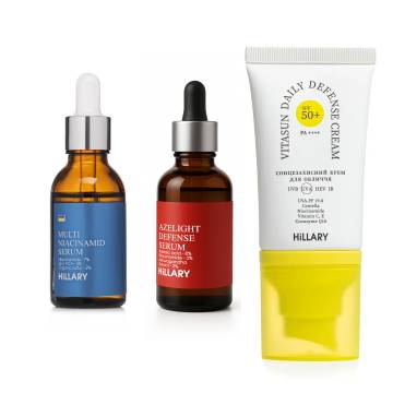 Набір проти жирності, запалень і пігментних плям SPF50+ Hillary Anti-Blemish & Oil Control Set with SPF50+ Protection Набір проти жирності, запалень і пігментних плям SPF50+ Hillary Anti-Blemish & Oil Control Set with SPF50+ Protection