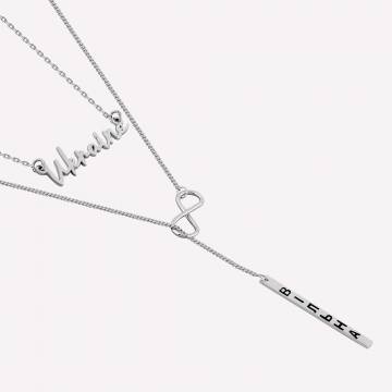 Серебряная подвеска Minimal В-28Бандл Свободная Серебряная подвеска Minimal В-28Бандл Свободная