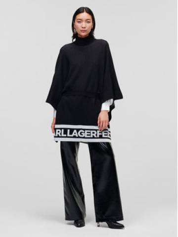KARL LAGERFELD Пончо Logo 226W2010 Чорний Relaxed Fit KARL LAGERFELD Пончо Logo 226W2010 Чорний Relaxed Fit