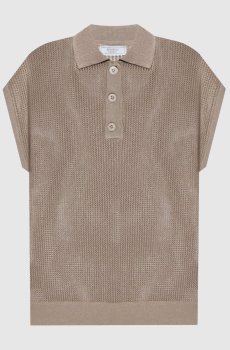 Коричневый жилет с люрексом