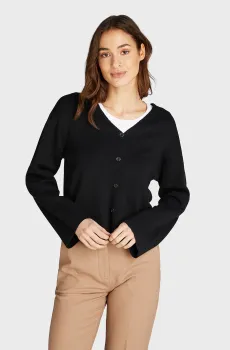 Женский черный шерстяной кардиган DF WOOL BLEND Черный S Calvin Klein K20K207769