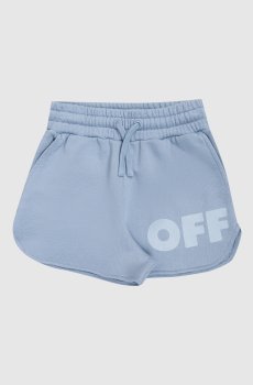 Детские голубые шорты с принтом Off