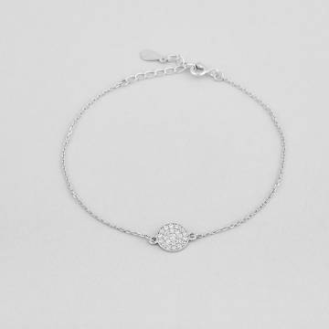 Серебряный браслет Minimal ЛК-4633р/ЛК-0335-white Серебряный браслет Minimal ЛК-4633р/ЛК-0335-white