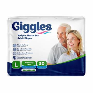 Подгузники для взрослых Giggles размер L (100-150 см), 30 шт