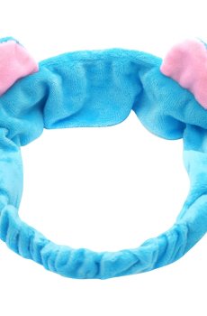 Повязка косметическая Cosmo Shop Котик, голубая с розовыми ушками, 1 шт (CS0974)