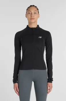 Женская черная спортивная кофта NB Harmony Fitted Full Zip Черный L New Balance WJ61X09UBK