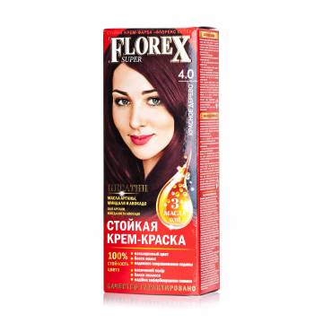 Уценка! Стойкая крем-краска для волос Florex Super 4.0 Красное дерево, 100 мл Уценка! Стойкая крем-краска для волос Florex Super 4.0 Красное дерево, 100 мл
