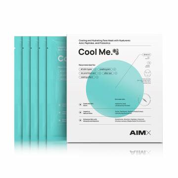 Тканевая маска для лица AIMX Cool Me Cooling And Hydrating Face Mask With Hyaluronic Acid Peptides And Probiotics, 5*25 мл Тканевая маска для лица AIMX Cool Me Cooling And Hydrating Face Mask With Hyaluronic Acid Peptides And Probiotics, 5*25 мл