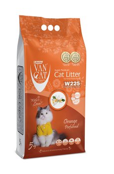Бентонитовый наполнитель для кошачьего туалета VanCat Super Premium с ароматом апельсина, 5 кг