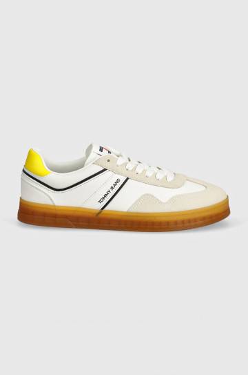 Кроссовки Tommy Jeans TJM LEATHER RETRO CUPSOLE цвет белый EM0EM01414 Кроссовки Tommy Jeans TJM LEATHER RETRO CUPSOLE цвет белый EM0EM01414