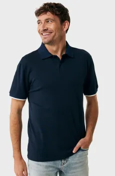 Мужское темно-синее поло Tipping polo regular fit Синий S Mexx MF007100351M