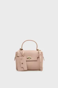 Женская пудровая кожаная сумка Розовый ONESIZE Lancaster 572-101-NUDE
