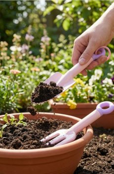 Набір садових інструментів 2 pack - пастельний рожевий