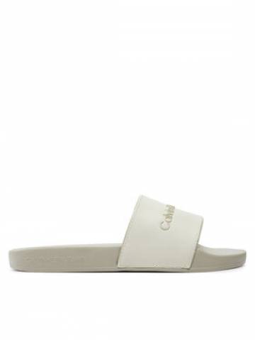 Calvin Klein Jeans Шльопанці Slide Instituitional Mtr YW0YW01508 Écru Calvin Klein Jeans Шльопанці Slide Instituitional Mtr YW0YW01508 Écru