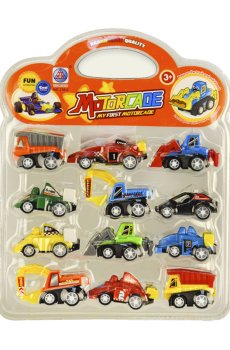 Игрушечный набор транспорта Shantou Jinxing под слюдой, от 3 лет, 21*27 см, 12 шт (278-2)