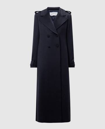 Голубое двубортное пальто Houstt из кашемира