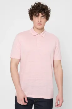 Мужское розовое льняное поло BECKHAM x BOSS Розовый S BOSS 50552246;673