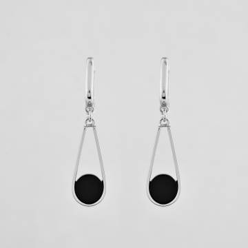 Серебряные серьги Minimal 1840-онікс Серебряные серьги Minimal 1840-онікс
